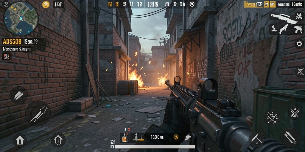 Screenshot menampilkan aksi seru dalam gameplay TPS ADS508.