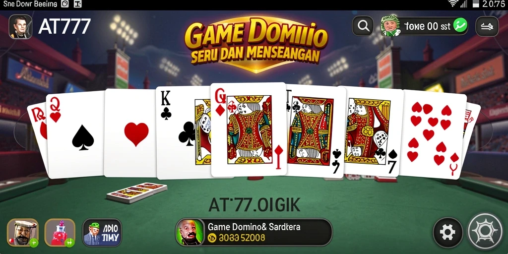 Tampilan gameplay seru dalam permainan Domino AT777.