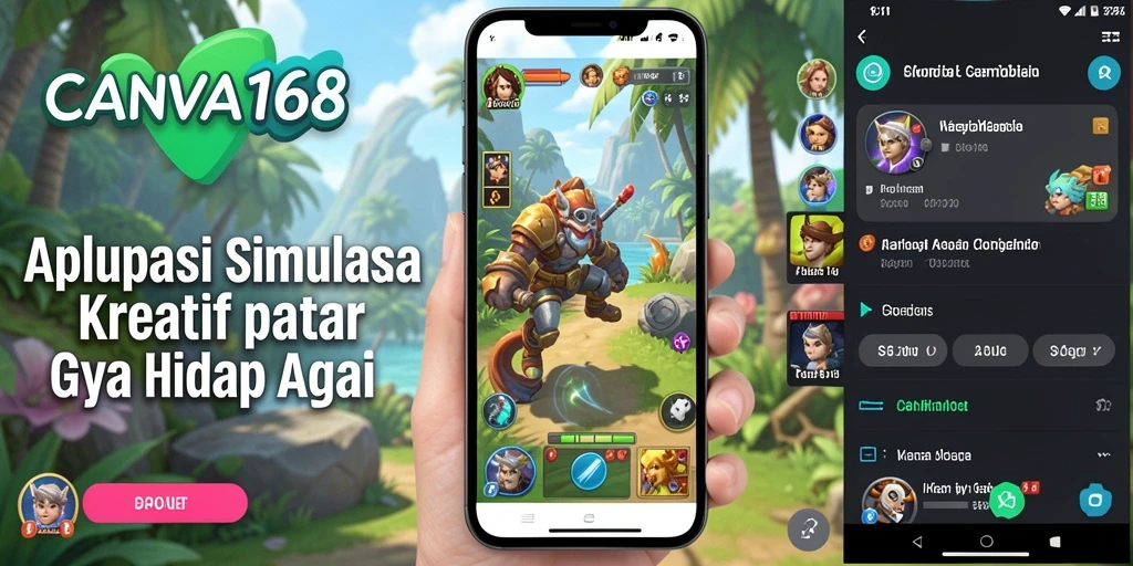 Screenshot gameplay CANVA168 dengan elemen simulasi yang menarik dan kreatif.