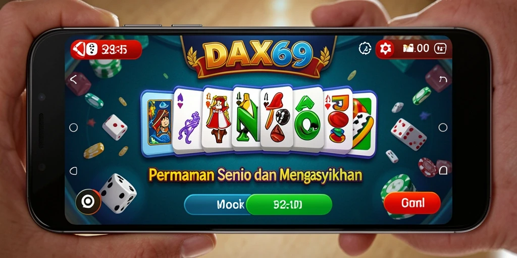 Screenshot gameplay DAX69 menampilkan aksi seru permainan Domino.