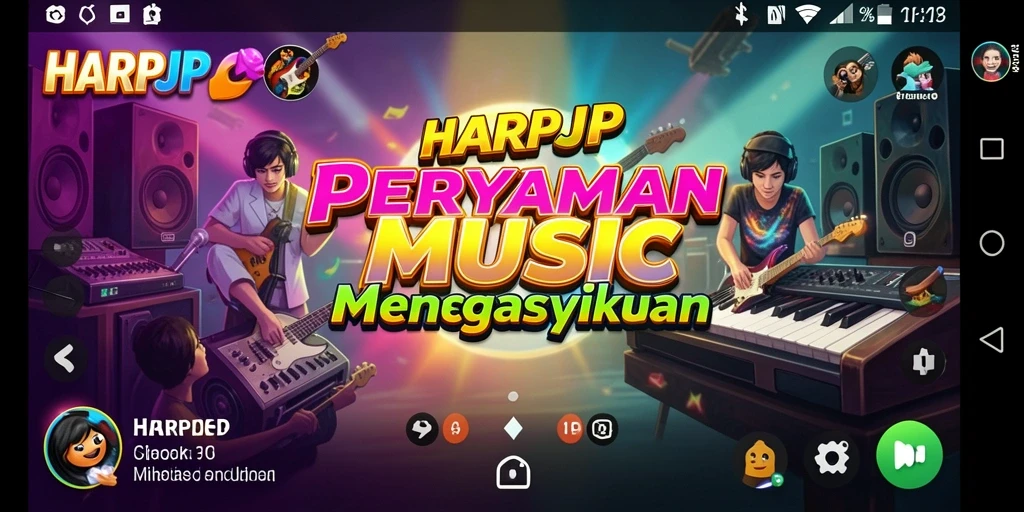 Tampilan gameplay seru dengan berbagai tantangan musik.