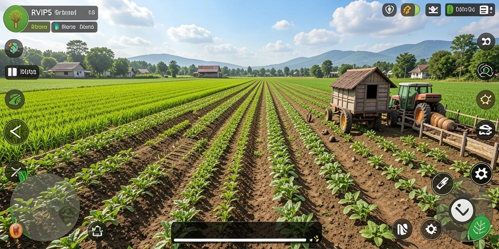 Tampilan menarik dari gameplay pertanian di RVIP5.