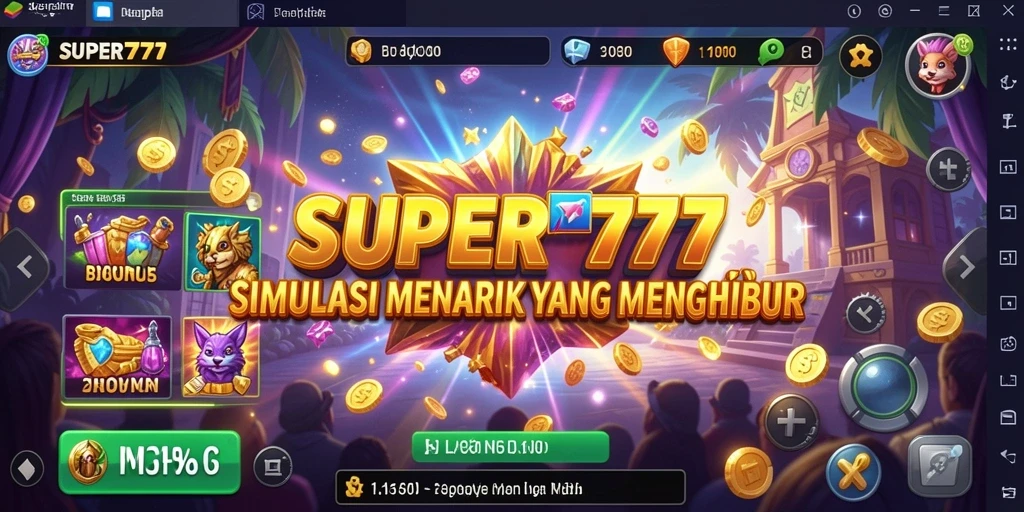 Tangkapan layar utama SUPER777 menunjukkan pengalaman gameplay simulation yang mendebarkan.