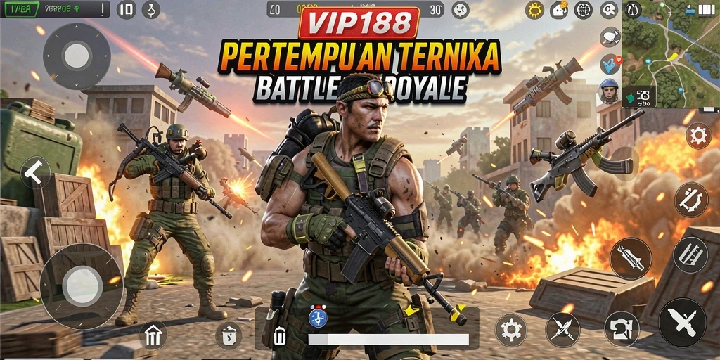 Tangkapan layar menunjukkan aksi mendebarkan di VIP188 Battle Royale.