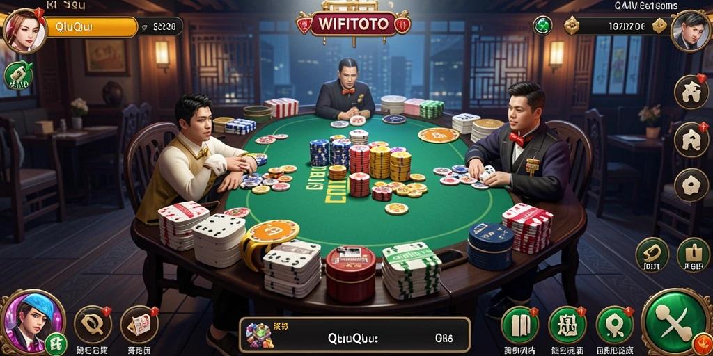 Screenshot utama WIFITOTO menampilkan gameplay QiuQiu yang seru.
