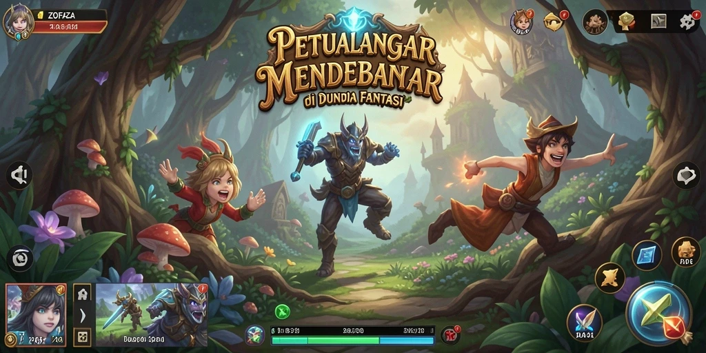 Tangkapan layar ZOFAZA menampilkan aksi mendebarkan dalam gameplay petualangan.
